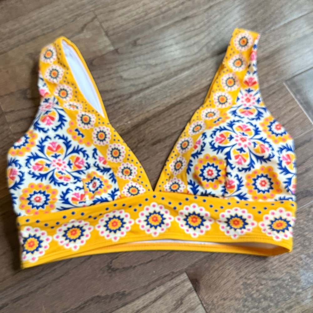 BODEN Bikini Top, yellow print, size US 8